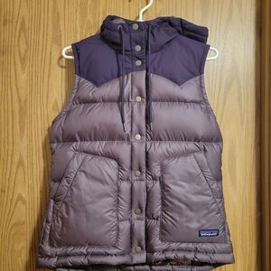 Purple Puffer Vest with Hood